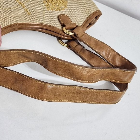 VINTAGE Linen Sequin Shoulder Bag - Picture 12 of 13